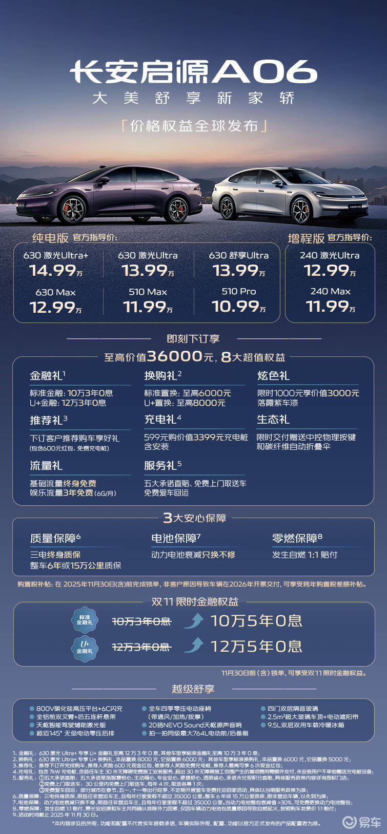 中型纯电家轿价值新卷王,长安启源A06上市